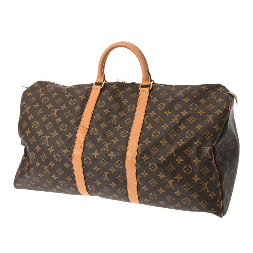 Louis Vuitton Brown Keepall Boston Bag Monogram Canvas Brown